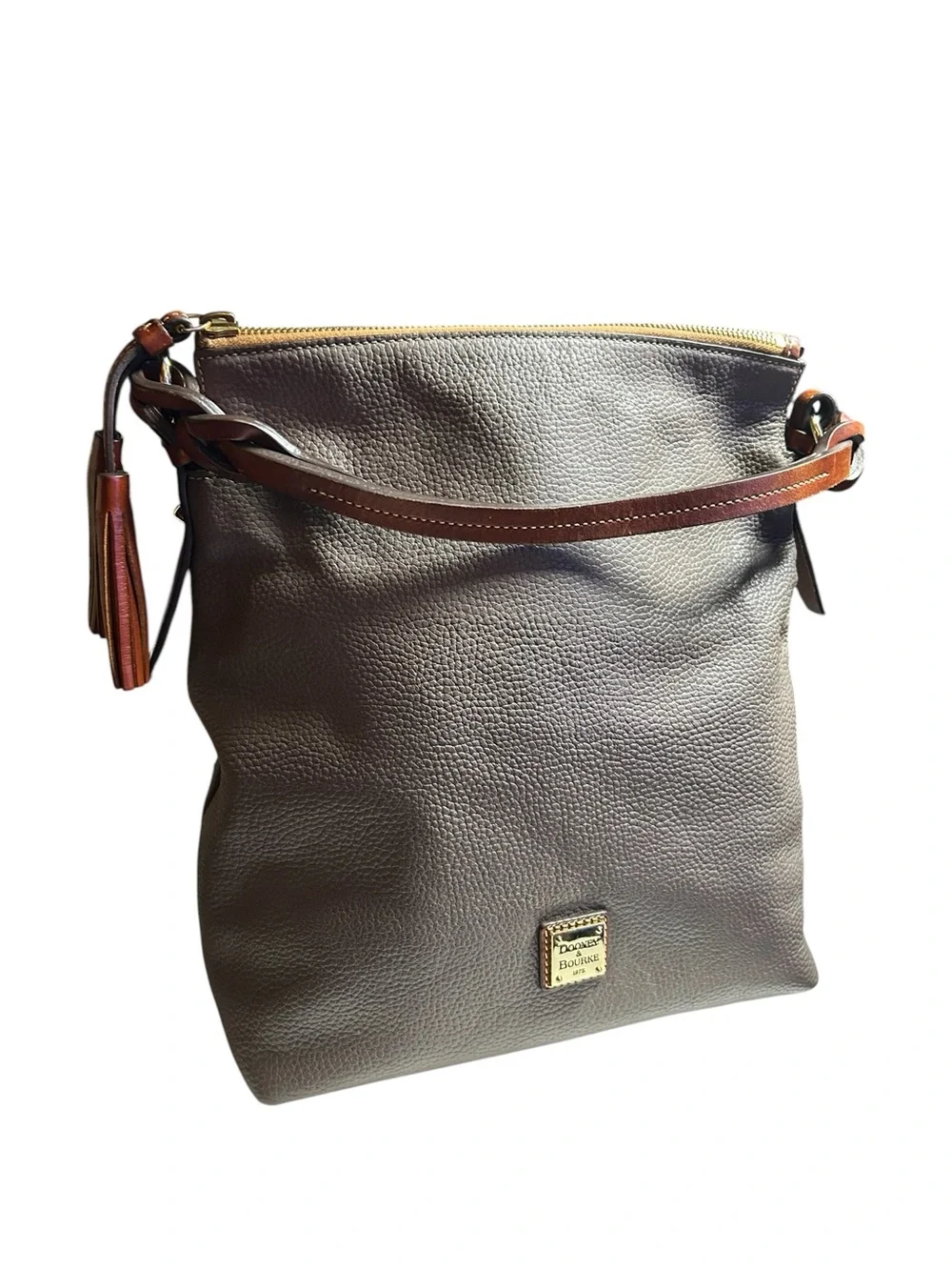 Dooney & Bourke Pebble Grain Leather Sloane Dixon Hobo Elephant Bag